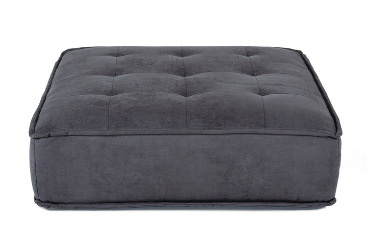 Divani Casa Nolden Waterproof Dark Grey Fabric Ottoman - MONAVILLA