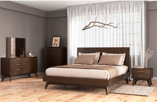 Modrest Novak Queen Modern Dark Oak Bedroom Set - MONAVILLA