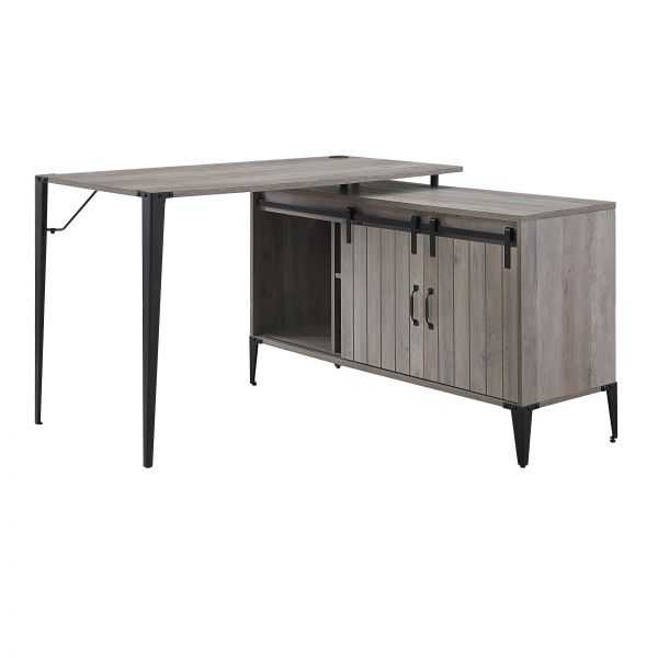 ACME Zakwani Gray Oak & Black Finish Writing Desk Model OF00011 - MONAVILLA
