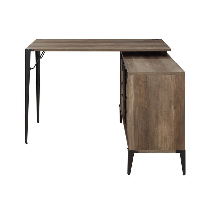 ACME Zakwani Rustic Oak & Black Finish Writing Desk Model OF00010 - MONAVILLA
