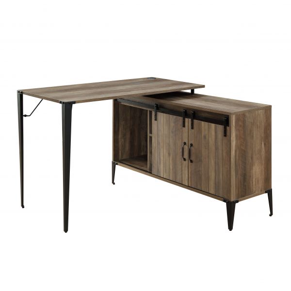 ACME Zakwani Rustic Oak & Black Finish Writing Desk Model OF00010 - MONAVILLA
