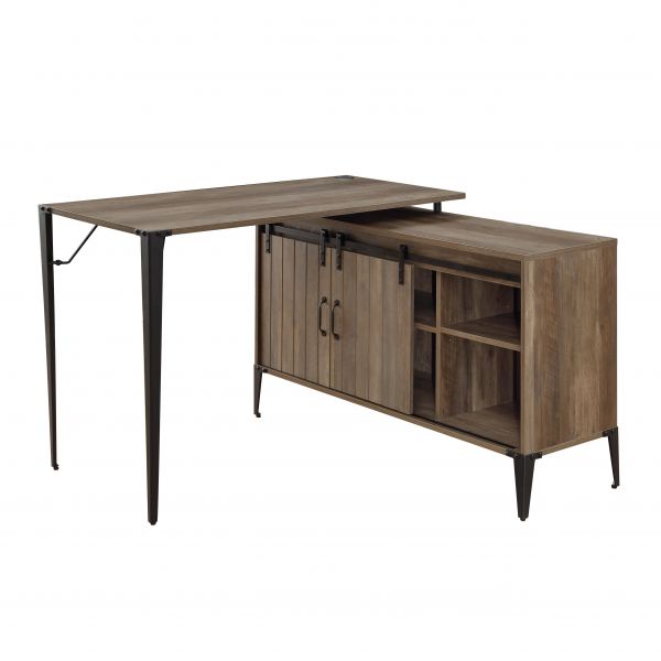 ACME Zakwani Rustic Oak & Black Finish Writing Desk Model OF00012 - MONAVILLA
