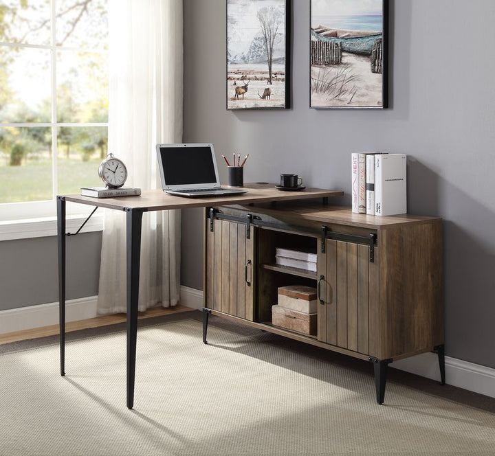 ACME Zakwani Rustic Oak & Black Finish Writing Desk Model OF00012 - MONAVILLA