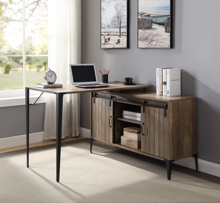 ACME Zakwani Rustic Oak & Black Finish Writing Desk Model OF00012 - MONAVILLA