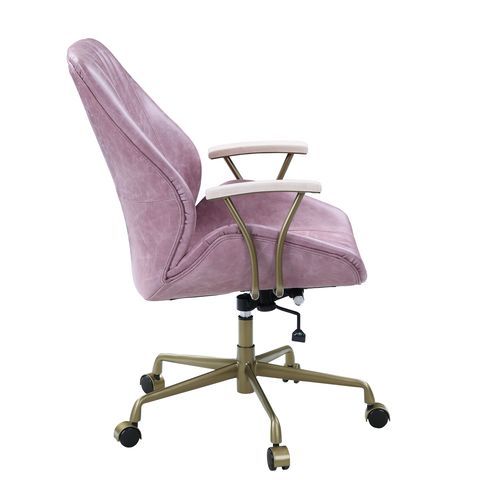 ACME Hamilton Pink Top Grain Leather Office Chair Model OF00399 - MONAVILLA