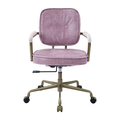 ACME Siecross Pink Top Grain Leather Office Chair Model OF00400 - MONAVILLA
