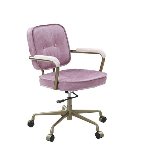 ACME Siecross Pink Top Grain Leather Office Chair Model OF00400 - MONAVILLA