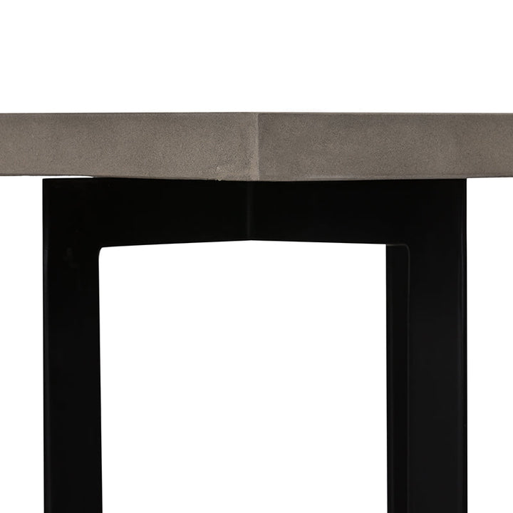 Modrest Sharon Modern Concrete & Black Metal End Table - MONAVILLA