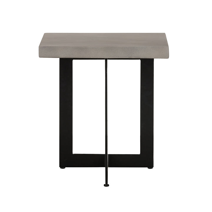 Modrest Sharon Modern Concrete & Black Metal End Table - MONAVILLA