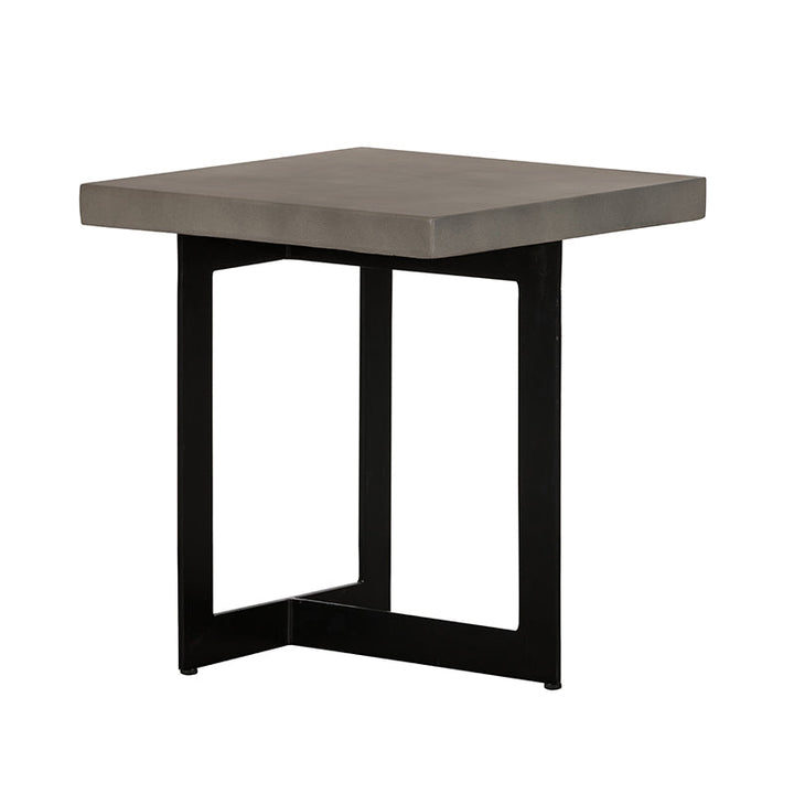 Modrest Sharon Modern Concrete & Black Metal End Table - MONAVILLA