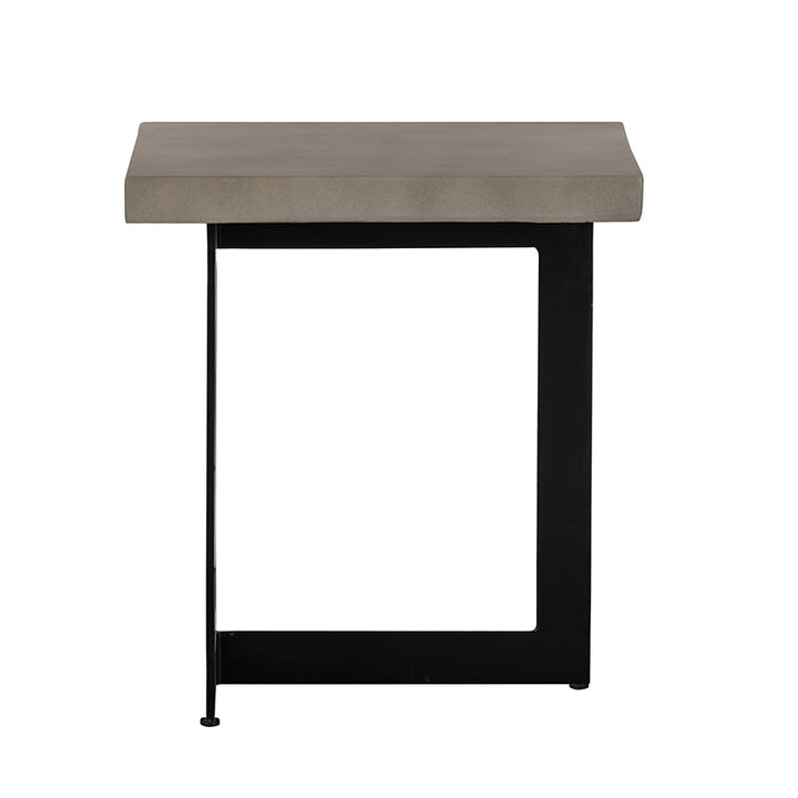 Modrest Sharon Modern Concrete & Black Metal End Table - MONAVILLA