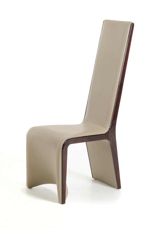 Modrest Pacer Modern Taupe & Ebony Dining Chair (Set of 2) - MONAVILLA