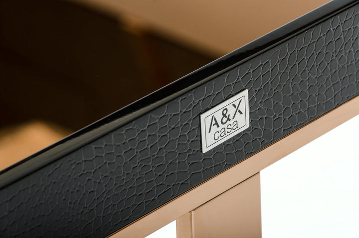 A&X Padua Modern Large Black & Rosegold End Table - MONAVILLA
