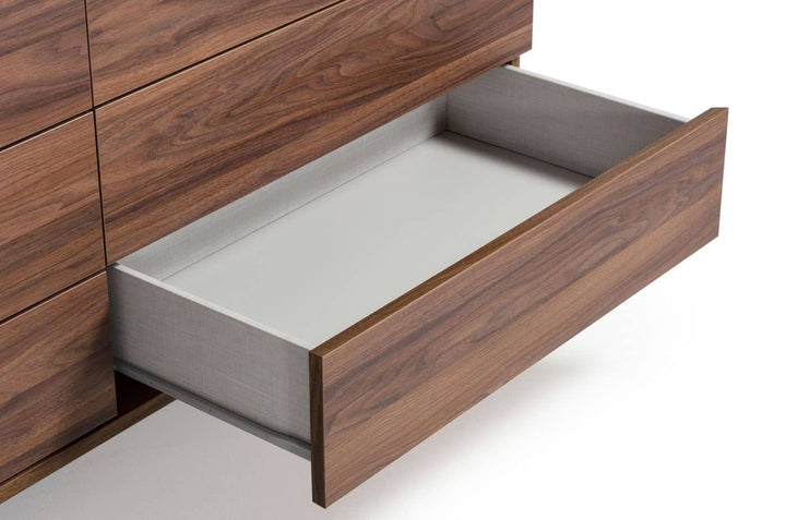 Nova Domus Palermo Modern Italian Faux Concrete & Walnut Dresser - MONAVILLA
