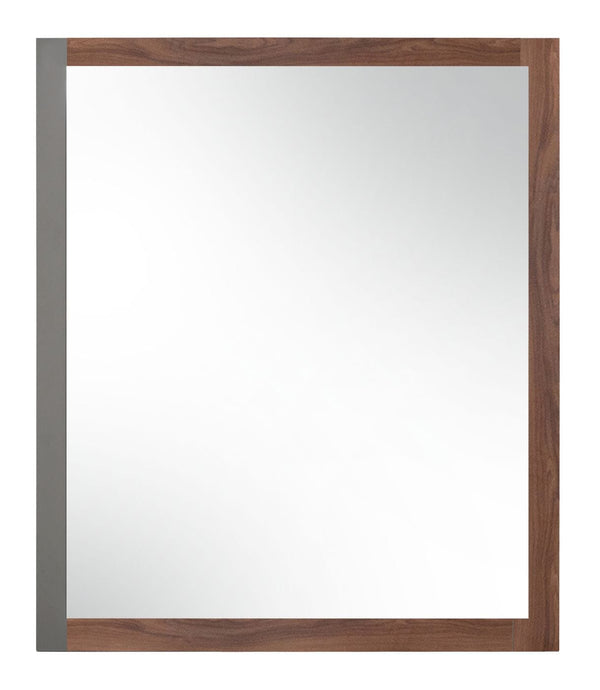 Nova Domus Palermo Italian Modern Faux Concrete & Walnut Mirror - MONAVILLA
