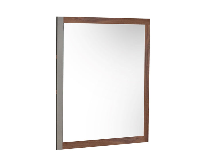 Nova Domus Palermo Italian Modern Faux Concrete & Walnut Mirror - MONAVILLA