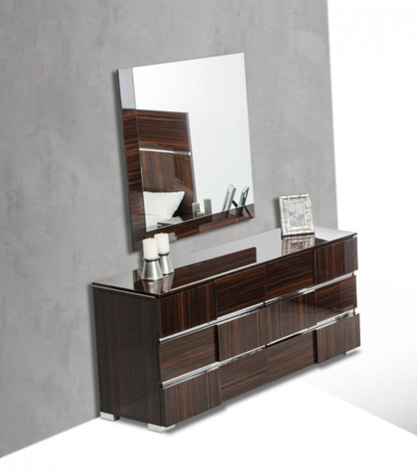 Modrest Picasso Italian Modern Ebony Lacquer Mirror - MONAVILLA