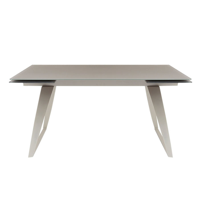 Modrest Pittson Modern Extendable Grey Glass Dining Table - MONAVILLA