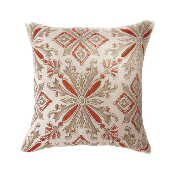 Furniture Of America Lela Orange/Beige Contemporary 17" X 17" Pillow, Multi (2 In Box) Model PL672S-2PK - MONAVILLA