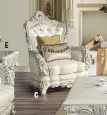 ACME Adara White PU & Antique White Finish Chair Model LV01226 - MONAVILLA