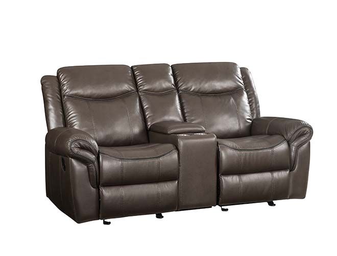 ACME Lydia Brown Leather Aire Loveseat Model LV00655 - MONAVILLA