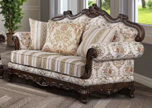 ACME Nayla Pattern Fabric & Walnut Finish Loveseat Model LV01274 - MONAVILLA