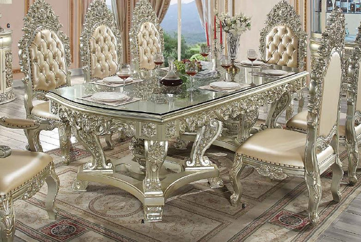 ACME Sorina Antique Gold Finish Dining Table Model DN01208 - MONAVILLA