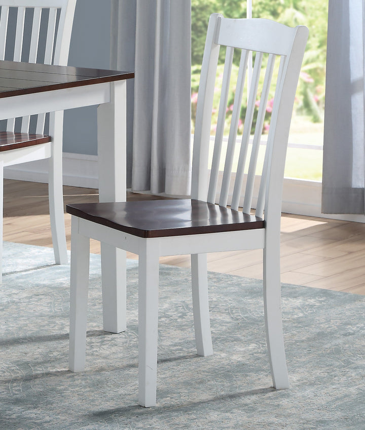 ACME Green Leigh White & Walnut Side Chair Model 77077 - MONAVILLA