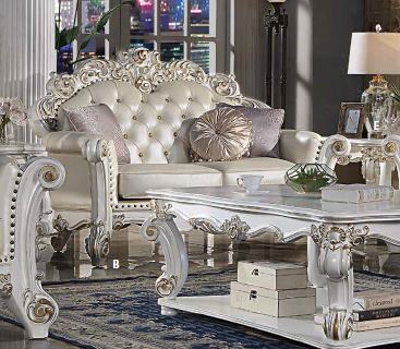 ACME Vendom Champagne PU & Antique Pearl Finsih Loveseat Model LV01325 - MONAVILLA