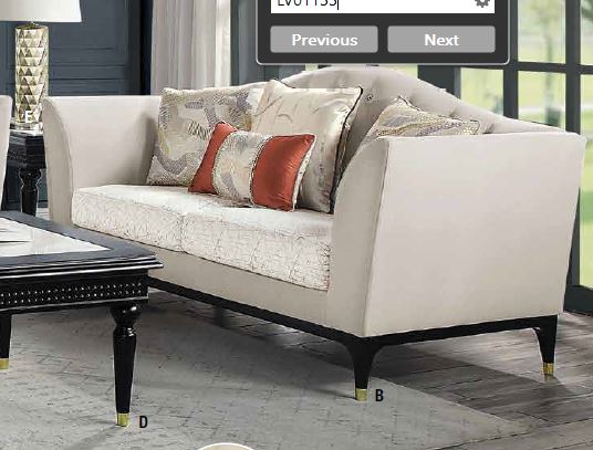 ACME Tayden Beige Velvet Loveseat Model LV01156 - MONAVILLA