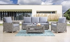 ACME Greeley Gray Fabric & Gray Finish Patio Set Model OT01090 - MONAVILLA