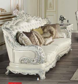 ACME Adara White PU & Antique White Finish Sofa Model LV01224 - MONAVILLA