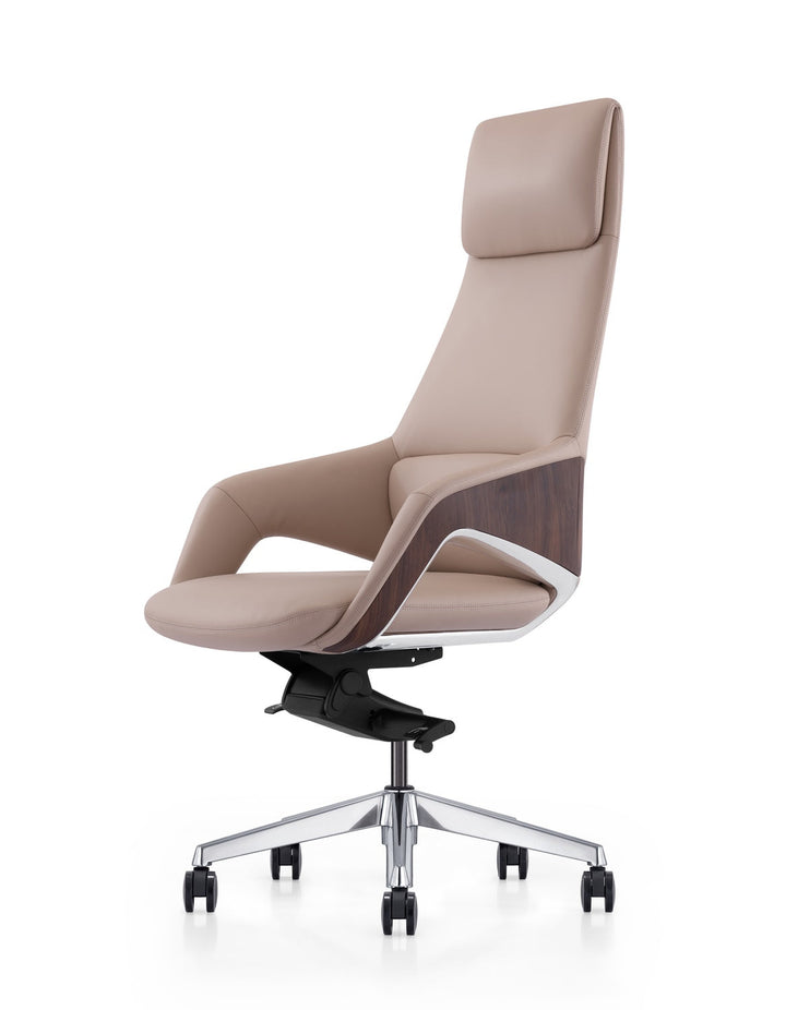 Modrest Prost Modern Beige High Back Executive Office Chair - MONAVILLA