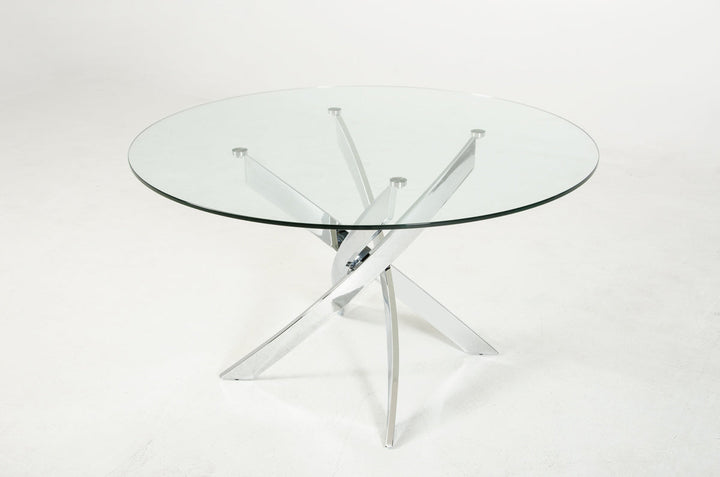 Modrest Pyrite Modern Round Glass Dining Table - MONAVILLA