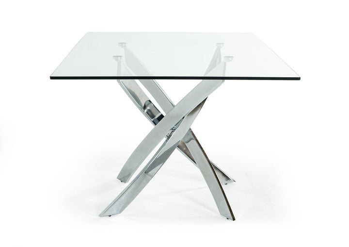 Modrest Pyrite Modern Rectangular Glass Dining Table - MONAVILLA