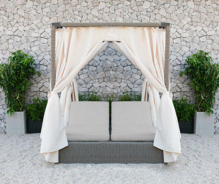 Divani Casa Marin Outdoor Beige Canopy Sunbed - MONAVILLA