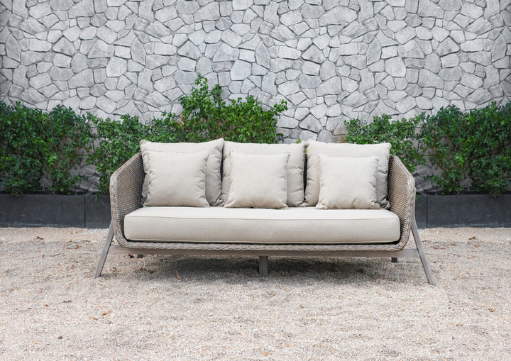 Divani Casa Carillo Outdoor Beige Wicker Sofa Set - MONAVILLA