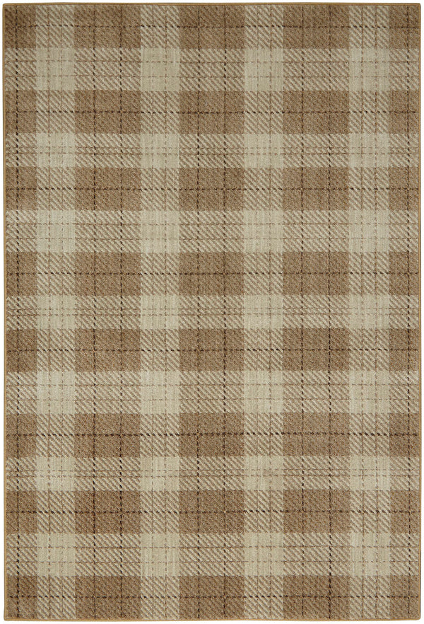 Furniture Of America Kendrick Plaid Beige Contemporary 5'3 X 7'6" Plaid Area Rug