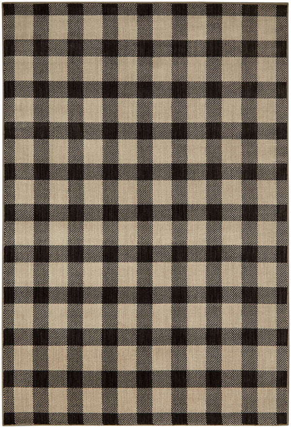 Furniture Of America Kendrick Gingham Onyx Contemporary 5'3 X 7'6" Plaid Area Rug