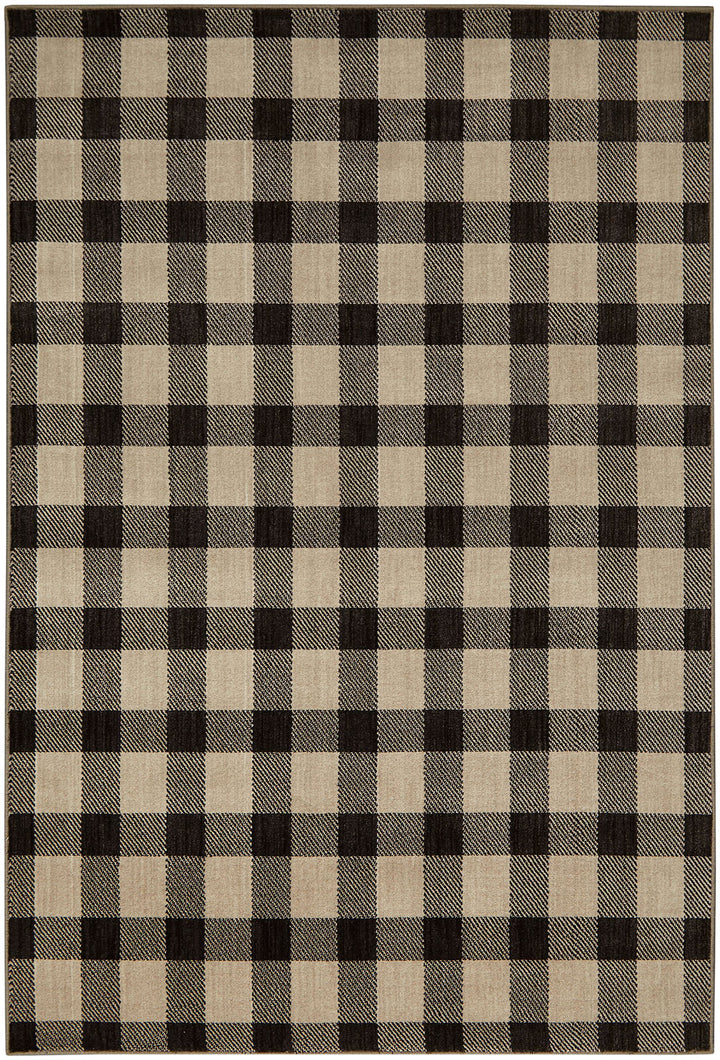 Furniture Of America Kendrick Gingham Onyx Contemporary 5'3 X 7'6" Plaid Area Rug