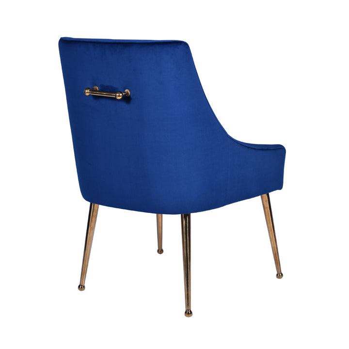 Modrest Castana Modern Blue Velvet & Gold Dining Chair (Set of 2) - MONAVILLA