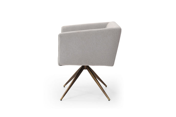 Modrest Riaglow Contemporary Light Grey Fabric Dining Chair - MONAVILLA
