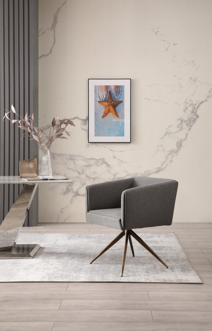 Modrest Riaglow Contemporary Dark Grey Fabric Dining Chair - MONAVILLA