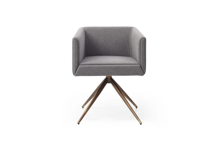 Modrest Riaglow Contemporary Dark Grey Fabric Dining Chair - MONAVILLA
