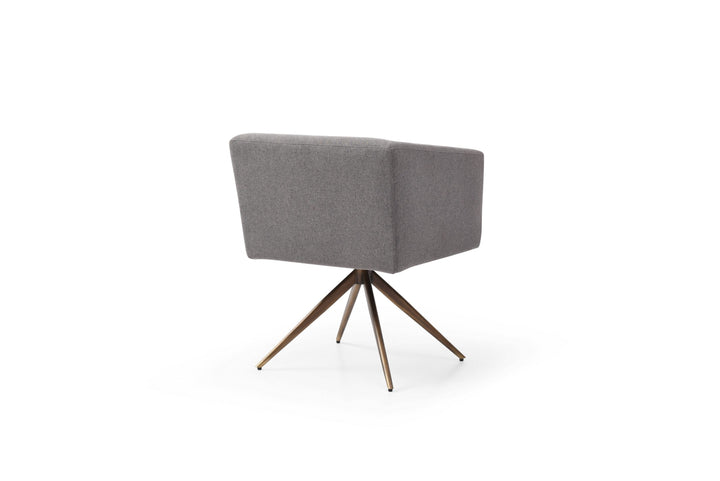 Modrest Riaglow Contemporary Dark Grey Fabric Dining Chair - MONAVILLA