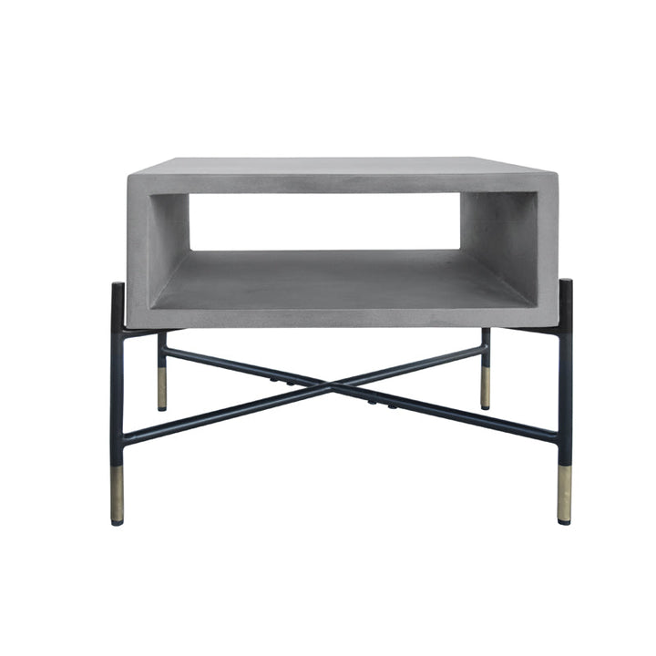 Modrest Walker Modern Concrete & Metal End Table - MONAVILLA