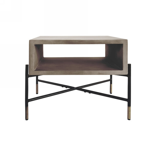 Modrest Walker Modern Concrete & Metal End Table - MONAVILLA