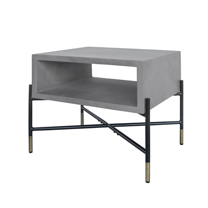 Modrest Walker Modern Concrete & Metal End Table - MONAVILLA