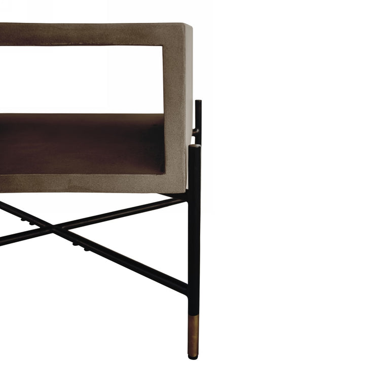 Modrest Walker Modern Concrete & Metal Coffee Table - MONAVILLA