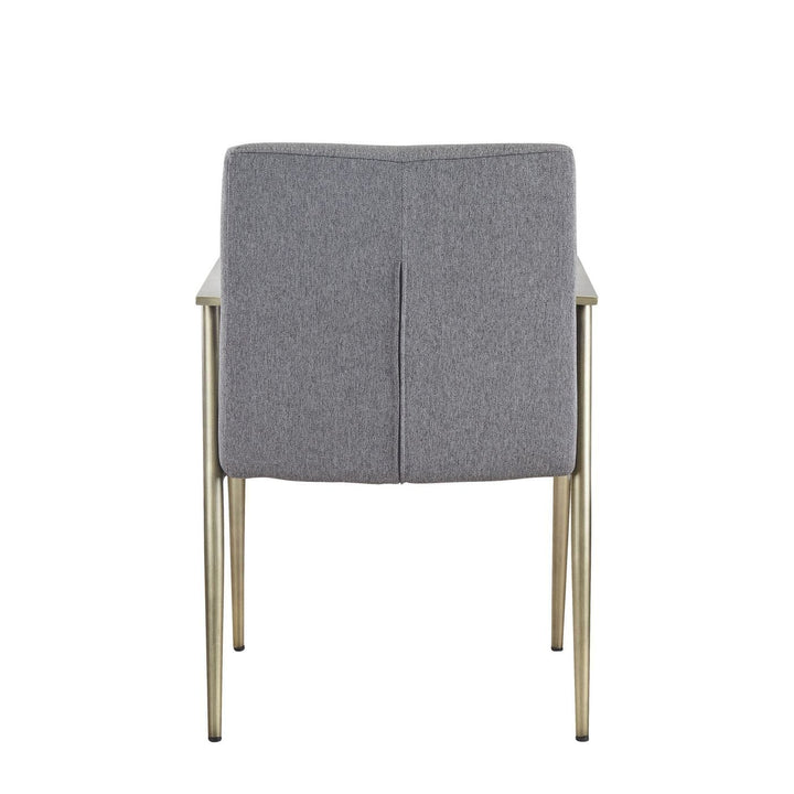 Modrest Sabri Contemporary Grey & Antique Brass Arm Dining Chair - MONAVILLA